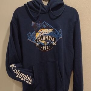 Columbia PFG Navy Hoodie with Graphic